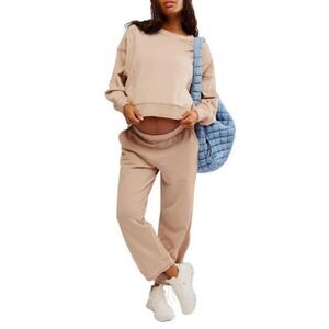 NWT FP Movement x Hatch Women's Intercept Sweatshirt Sz M Desert Sand Maternity